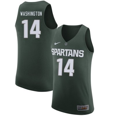 Men Brock Washington Michigan State Spartans #14 Nike NCAA 2020 Green Authentic College Stitched Basketball Jersey IK50J35AL